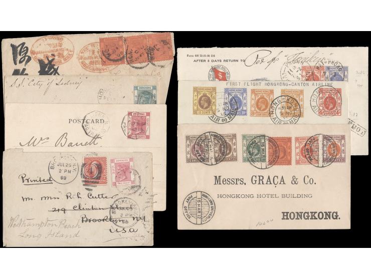 f.w. QV or KEV stamps, including nice Paquebot covers, First Flight cover, Mix franking cover, Temporary PO cover, etc. A nic