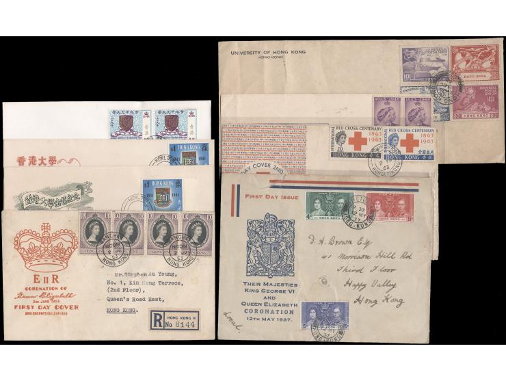 including nice 30s-60s FDC and QEII definitive full set FDCs, some toned. Please view.