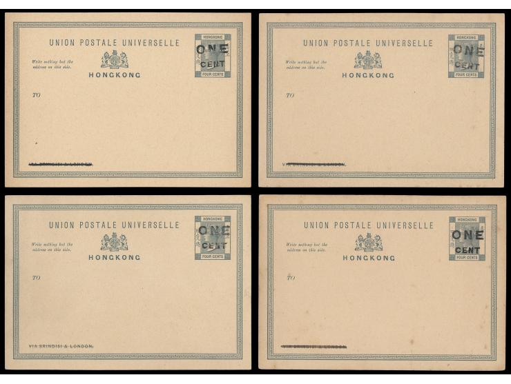 hand-stamped in different angles and inking, VF.