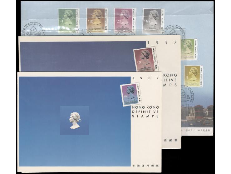 better including QEII definitive sets and FDCs, HK Post 150th Anniv. Comm. Album with black Proof and others. Please view.