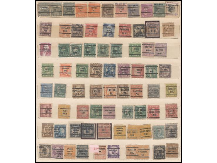 including 1000s early airmail issues and definitive issues, 400++ pre cancel stamps. Large quantity. Please view.