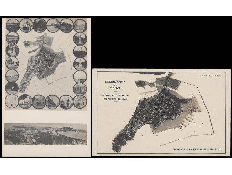 showing the chage of coastline. Both unused. Rare.