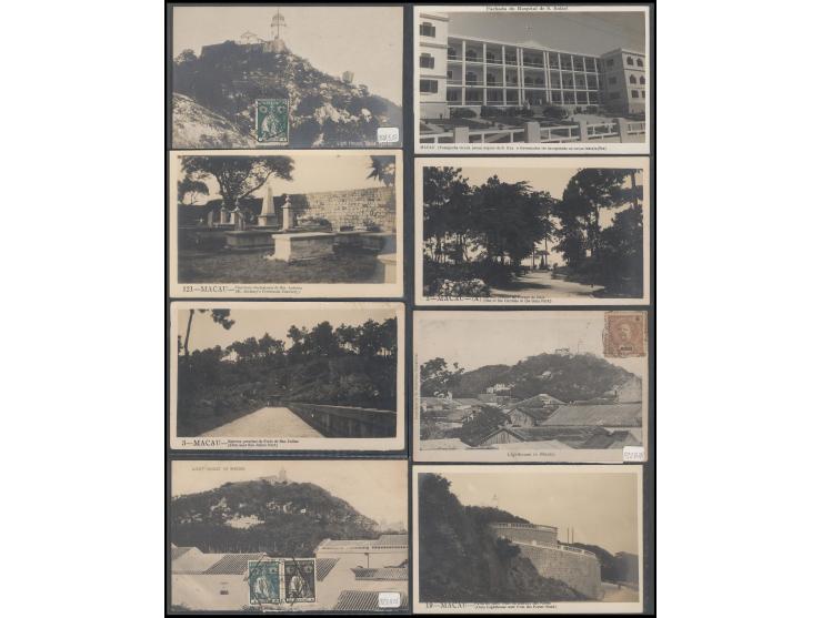 showing various views of Macau Lighthouses, Rafael Hospital and Parks views, including many cards postally used. Very interes