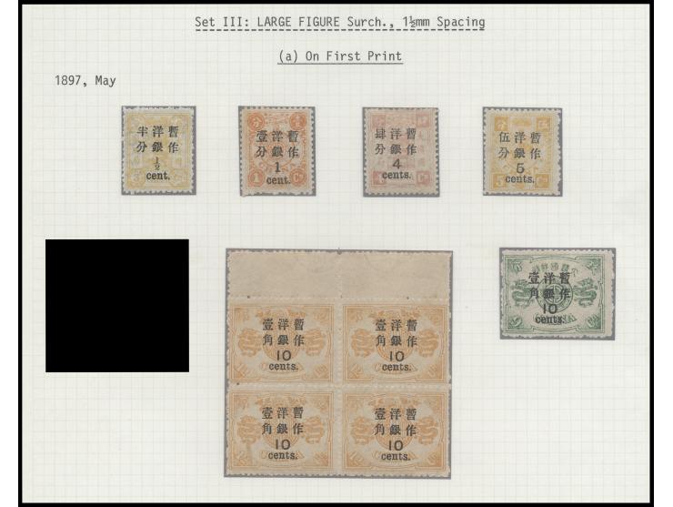 all mint, including of 10c on 12Cd block of 4 with upper margin. Mizuhara "Huayou Jijin II" vol. 7, p.32.