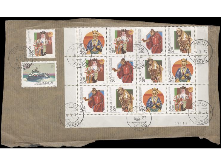 some hinged on paper including 9 sets of Macau Map used stamps. Please view.