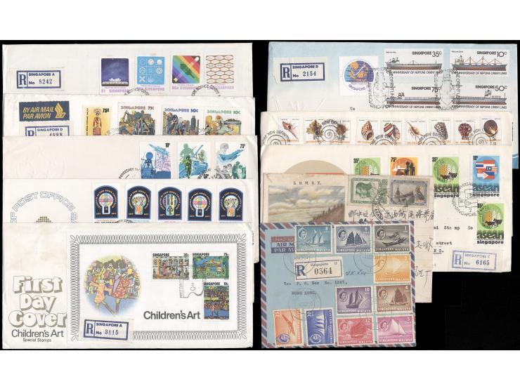 better including many Singapore stamps, MS and FDCs. Large quantity. Please view.