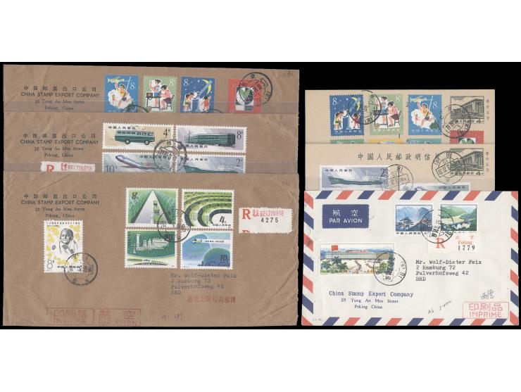 including T6, T41 x 2, T48 and T49 x 2. Mostly with additional postage on reverse. All sent to Germany. VF.
