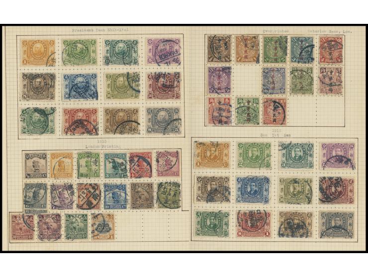 including CIP, Hsuan Tung Commemorative, CIP ovpt., Revolution Commemorative, Republic Commemorative, SYS, Martyrs, Manchukuo