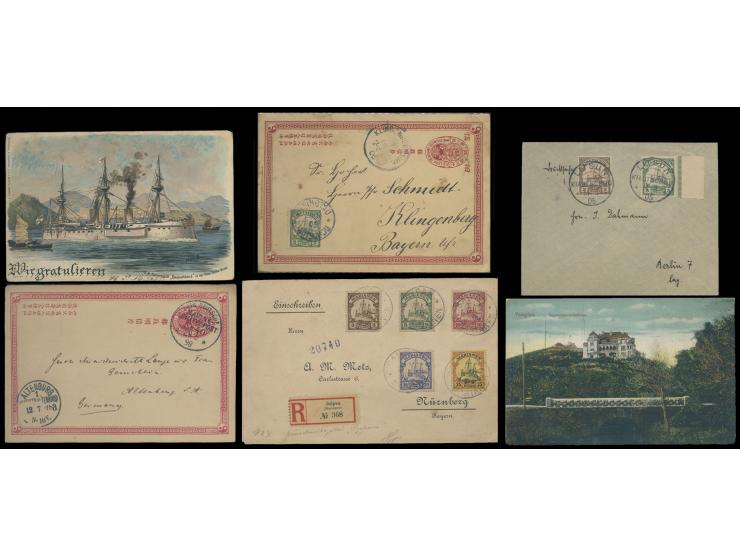 containing numerous used stamps, used pieces, covers and postcards, showing the activities of German Post Offices in the rela