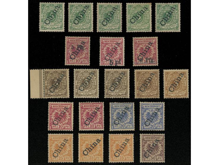 including German Numeral stamps ovpt. "China" diagonally, Tsingtao handstamped surcharges and others. With light toning. VF-F