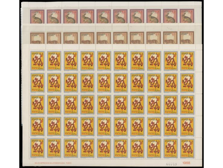 including 2nd round Year of Rat x 2, 1st round Ox x 15, Tiger x 2, Rabbit x 5 and Dragon x 3. MNH, a few toned. F-VF.
