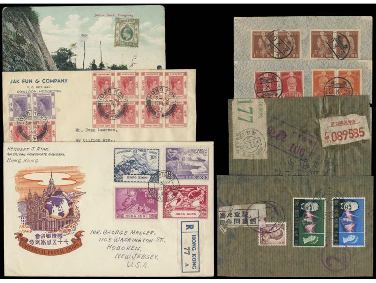 including 75th Anniv. of UPU FDC and Japanese Occup. in Hong Kong covers and others. We noted two 5c Postal Fiscal covers wit