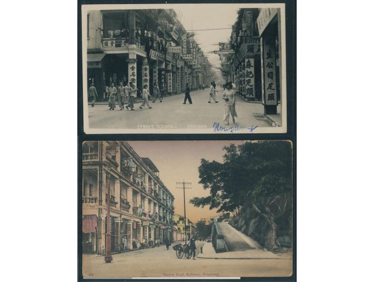 one real photo card sent from Philippines to Germany. The other showing Canton Road, unused. VF-F.

