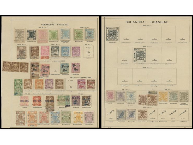 including Shanghai, Chefoo, Chungking, Kewkiang. Mostly Shanghai LPO stamps. Plus two pieces. Large quantity. Please view.