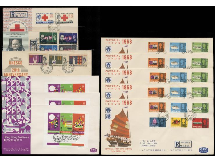 including Hong Kong University, Churchill, Satellite, Red Cross, FFH, UNESCO, Sea Craft and many others. Large quantity. Plea