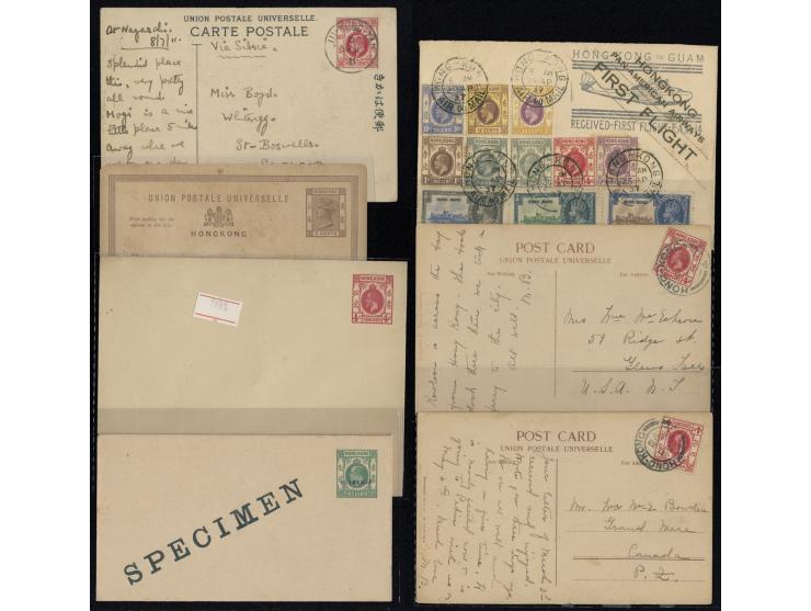 including a very rare KEVII size A postal cover, ovpt. SPECIMEN and "ULTRAMAR". Please view.
