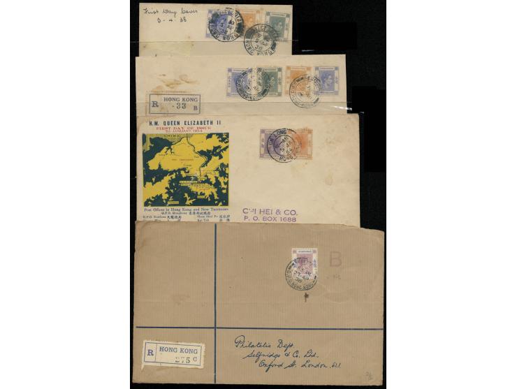 including rare KGVI $1 FDC, mostly toned. F-VF.
