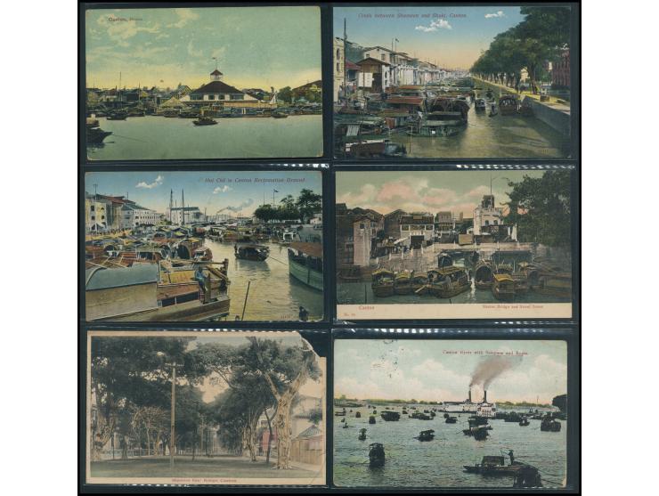 showing various views, including Sampans and Boats, Flower Boat, Shameen Canal Scene and others. The collection includes both