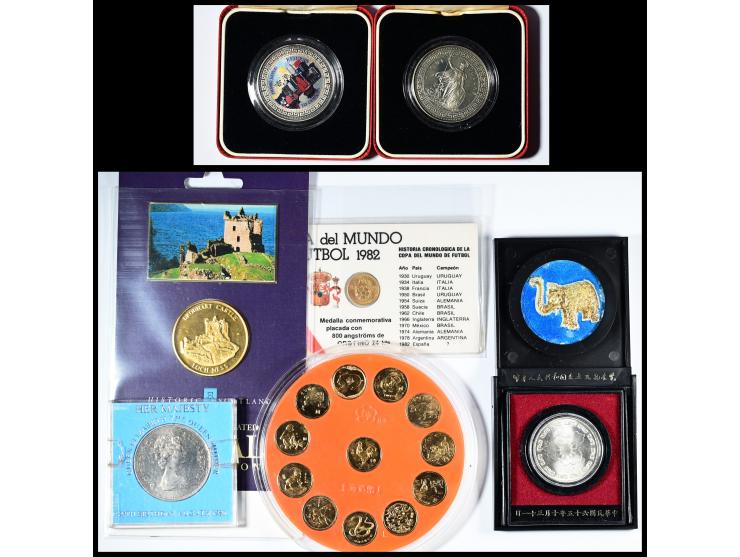 including 1997 Hong Kong Trade Dollars x 2, Hong Kong QEII 80th Birthday, Shanghai mint Lunar New Year coin set, Taiwan 1976 