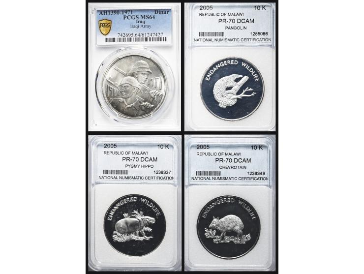 comprising 1835 (C) 1 Rupee, 1840 (B) 1 Rupee, 1840 (C or B) 1 Rupee and 1906-B 1 Rupee. Graded PCGS XF40, VF Detail, AU Deta