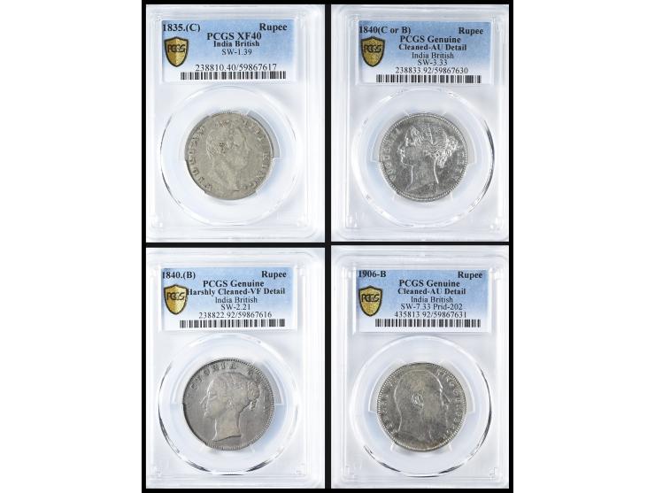 namely AH1320 (1902) 3 Mace and AH1325 (1907) 5 Mace. Graded PCGS XF Detail and F15 respectively.

