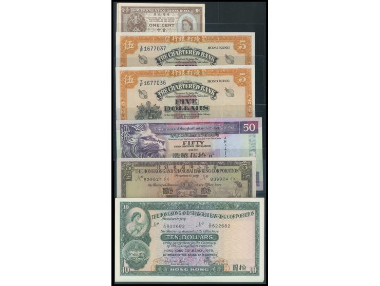 better including Chartered Bank ND (1967) $5 x 2, HSBC 1979 $10 x 18, 1993 $50 and others. XF to UNC.
