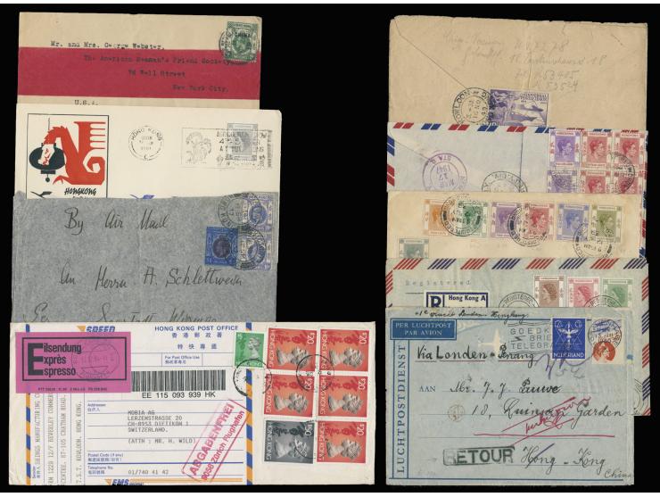 f.w. KGV, KGVI, QEII and commemorative issues. Plus one QEII aerogramme and one cover with meter stampet. Please view.
