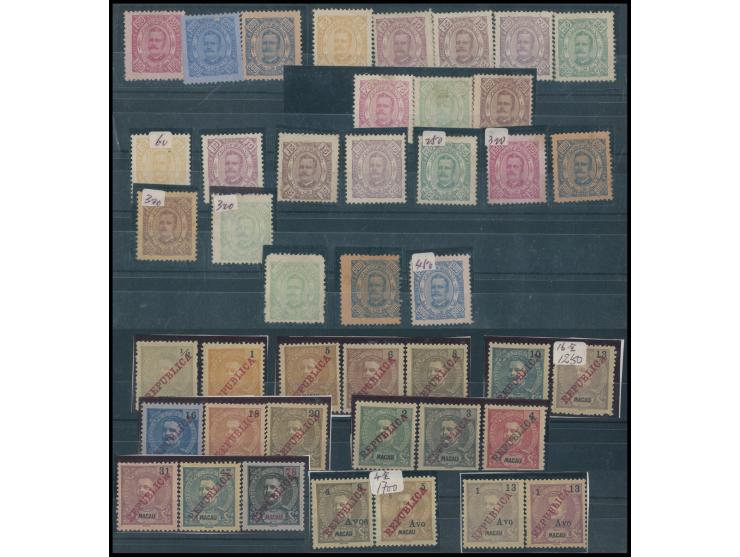 including Calors 1st series complete set and many Carlos ovpt. "Replublica" odd values. Large quantity. Please view.
