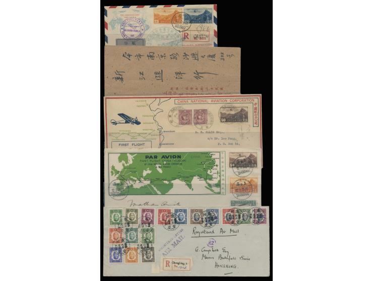 including one bearing set of SYS NY Print, in which the high value stamps ovpt. East Szechuan anti-bandit cachet, and 3 FFCs 