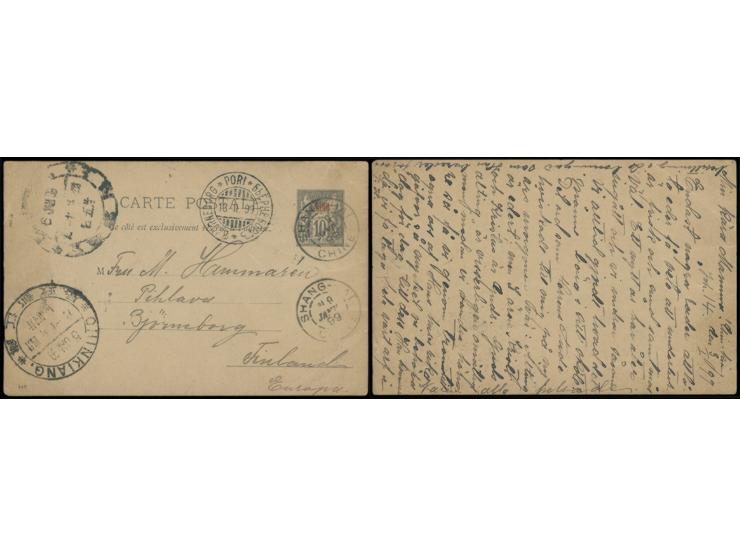 bearing at lower left Chinkiang Dollar cds., French postage canceled by Shanghai French PO cds., along with Shanghai Dollar t