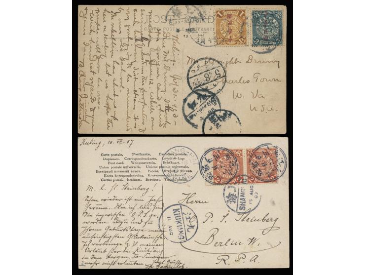 one f.w. CIP issues x 2, via Shanghai French PO to Berlin, Germany, the other f.w. CIP London ovpt. Issues x 2 sent to U.S.A.