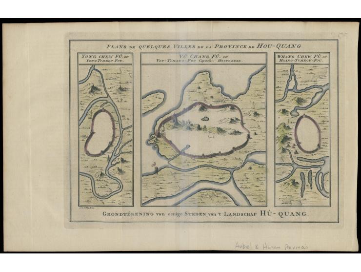 including Yong Chang Fu, Vu Chang Fu, and Whang Cheu Fu, with hand-colored details and river systems. A decorative and histor