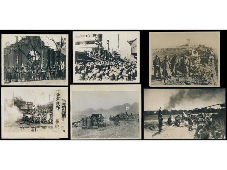 a group of 12 original press photographs issued by international agencies documenting Japanese military activities in China d